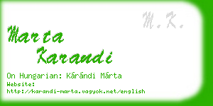 marta karandi business card